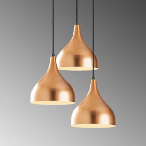 Φωτιστικό οροφής Oslo Megapap E27 μεταλλικό τρίφωτο χρώμα χάλκινο 47x30x122εκ. - Image 3