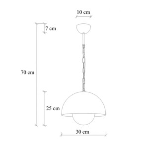 Φωτιστικό οροφής Neptun Megapap E27 μεταλλικό μονόφωτο χρώμα πορτοκαλί Ø30x70εκ. - Image 5