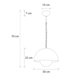 Φωτιστικό οροφής Neptun Megapap E27 μεταλλικό μονόφωτο χρώμα πράσινο Ø30x70εκ. - Image 5