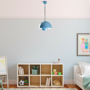 Φωτιστικό οροφής Neptun Megapap E27 μεταλλικό μονόφωτο χρώμα γαλάζιο Ø30x70εκ. - Image 2