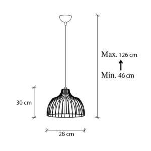 Φωτιστικό οροφής Treiso Megapap E27 μεταλλικό μονόφωτο χρώμα χρυσό Ø28x126εκ. - Image 5