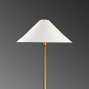 Φωτιστικό δαπέδου Cansu Megapap E27 μεταλλικό χρώμα λευκό - χρυσό Ø46x150εκ. - Image 4