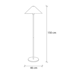 Φωτιστικό δαπέδου Cansu Megapap E27 μεταλλικό χρώμα λευκό - χρυσό Ø46x150εκ. - Image 5