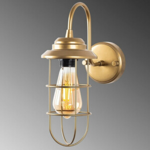 Απλίκα τοίχου Vole Megapap E27 μεταλλική χρώμα χρυσό 10x12x32εκ. - Image 4