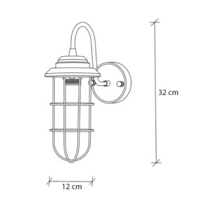 Απλίκα τοίχου Vole Megapap E27 μεταλλική χρώμα χρυσό 10x12x32εκ. - Image 5