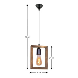 Φωτιστικό οροφής Esela Megapap E27 ξύλινο μονόφωτο χρώμα φυσικό 16x4x70εκ. - Image 3