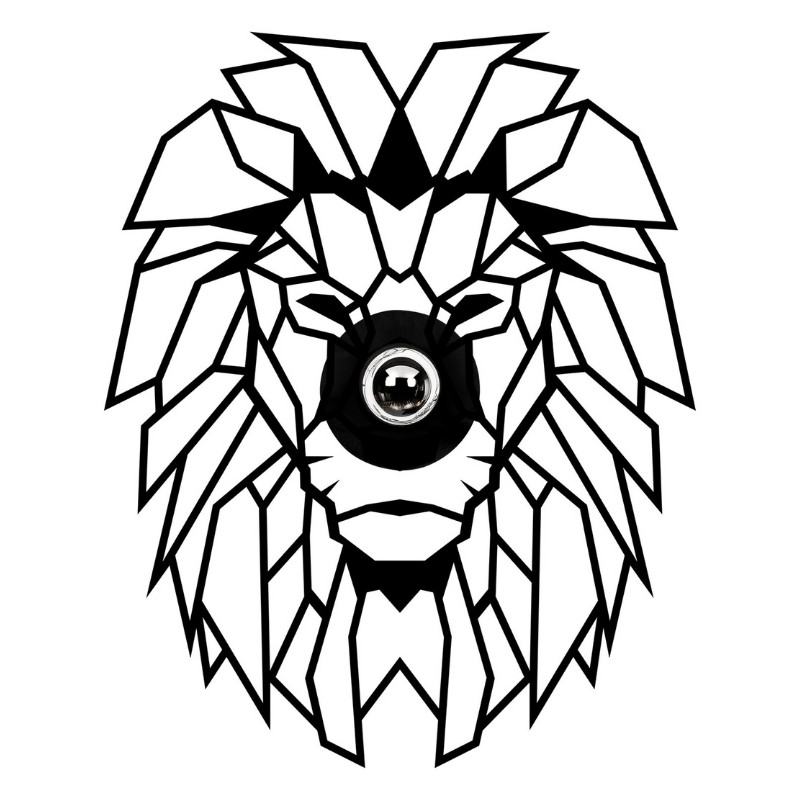 Απλίκα τοίχου Lion Megapap E27 MDF χρώμα μαύρο 39x12x49εκ. Απλίκα τοίχου Lion Megapap E27 MDF χρώμα μαύρο 39x12x49εκ.