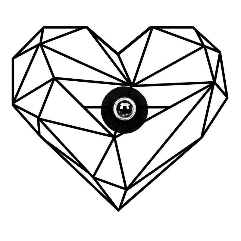 Απλίκα τοίχου Heart Megapap E27 MDF χρώμα μαύρο 47x12x40εκ. Απλίκα τοίχου Heart Megapap E27 MDF χρώμα μαύρο 47x12x40εκ.