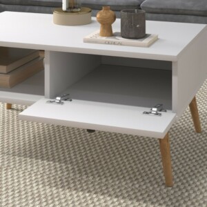 Τραπεζάκι σαλονιού Napoli Megapap χρώμα λευκό 90x50x44εκ. - Image 3