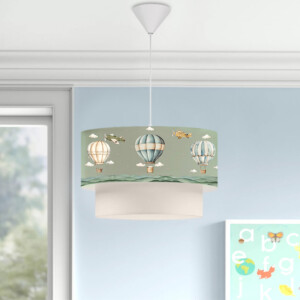 Φωτιστικό οροφής Goofy Megapap υφασμάτινο μονόφωτο με χαριτωμένα αερόστατα 30x20x70εκ. - Image 2