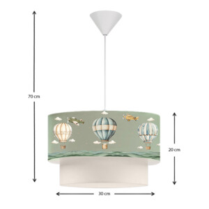 Φωτιστικό οροφής Goofy Megapap υφασμάτινο μονόφωτο με χαριτωμένα αερόστατα 30x20x70εκ. - Image 3