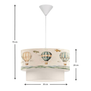 Φωτιστικό οροφής Goofy Megapap υφασμάτινο μονόφωτο με χαριτωμένα αερόστατα 30x20x70εκ. - Image 3