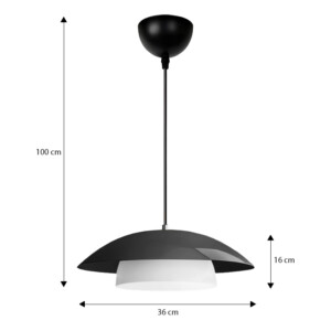 Φωτιστικό οροφής Eliora Megapap E27 μεταλλικό μονόφωτο χρώμα μαύρο Ø36x100εκ. - Image 3