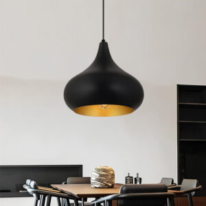 Φωτιστικό οροφής Meril Megapap E27 μεταλλικό μονόφωτο χρώμα μαύρο Ø33x100εκ. - Image 2