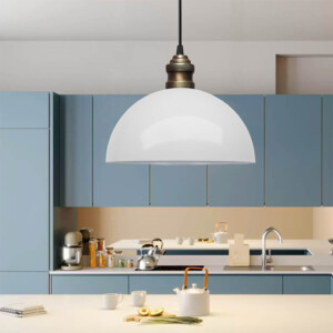 Φωτιστικό οροφής Tomas Megapap E27 μεταλλικό μονόφωτο χρώμα λευκό Ø25x100εκ. - Image 2