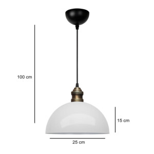 Φωτιστικό οροφής Tomas Megapap E27 μεταλλικό μονόφωτο χρώμα λευκό Ø25x100εκ. - Image 3