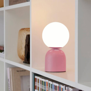 Φωτιστικό επιτραπέζιο Albus Megapap E14 μεταλλικό - γυάλινο χρώμα ροζ - λευκό Ø13x28εκ. - Image 2