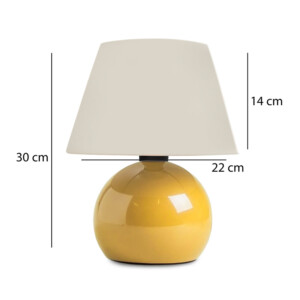 Φωτιστικό επιτραπέζιο Alaska Megapap E27 μεταλλικό - ύφασμα Pvc χρώμα κίτρινο - κρεμ Ø22x30εκ. - Image 3