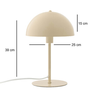 Φωτιστικό επιτραπέζιο Favori Megapap E27 μεταλλικό χρώμα κρεμ Ø25x39εκ. - Image 3