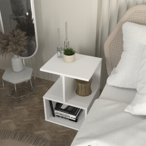 Κομοδίνο - Τραπεζάκι βοηθητικό Entiero Megapap χρώμα λευκό 39,8x35x54,6εκ. - Image 4