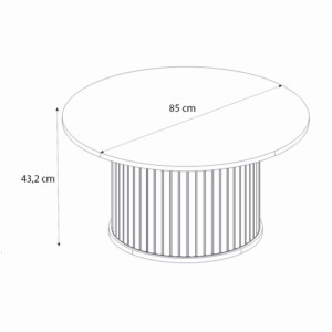 Τραπεζάκι σαλονιού Bohema Megapap χρώμα ivory - sepet oak Ø85x43,2εκ. - Image 5