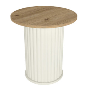 Τραπεζάκι βοηθητικό Bohema Megapap χρώμα ivory - sepet oak Ø50x53,2εκ. - Image 4