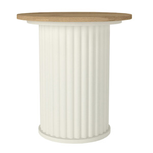 Τραπεζάκι βοηθητικό Bohema Megapap χρώμα ivory - sepet oak Ø50x53,2εκ. - Image 5