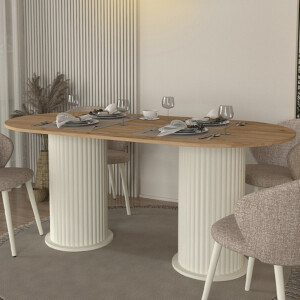 Τραπέζι Bohema Megapap χρώμα ivory - sepet oak 180x90x77,7εκ. - Image 3