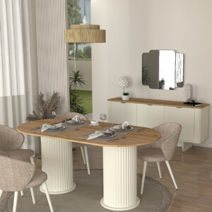 Τραπέζι Bohema Megapap χρώμα ivory - sepet oak 180x90x77,7εκ. - Image 4