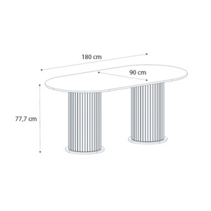 Τραπέζι Bohema Megapap χρώμα ivory - sepet oak 180x90x77,7εκ. - Image 7