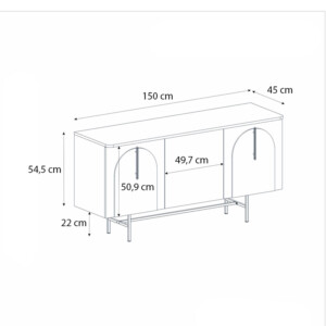 Μπουφές Rebel Megapap χρώμα rota oak - sandstone 150x45x76,5εκ. - Image 8