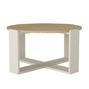 Τραπεζάκι σαλονιού Rebel Megapap χρώμα rota oak - sandstone Ø70x38εκ. - Image 5