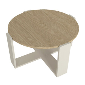 Τραπεζάκι σαλονιού Rebel Megapap χρώμα rota oak - sandstone Ø70x38εκ. - Image 7