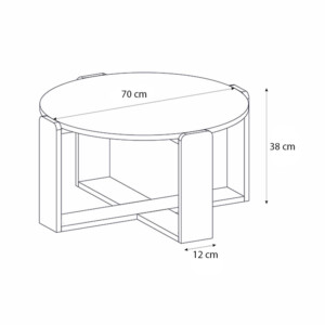 Τραπεζάκι σαλονιού Rebel Megapap χρώμα rota oak - sandstone Ø70x38εκ. - Image 8