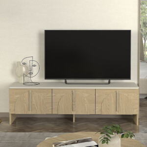 Έπιπλο τηλεόρασης Rebel Megapap χρώμα rota oak - sandstone 150x35x45εκ. - Image 3