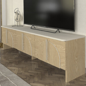 Έπιπλο τηλεόρασης Rebel Megapap χρώμα rota oak - sandstone 150x35x45εκ. - Image 4