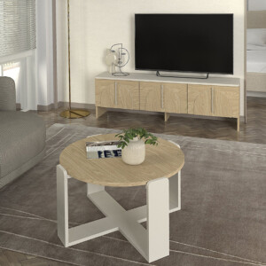 Έπιπλο τηλεόρασης Rebel Megapap χρώμα rota oak - sandstone 150x35x45εκ. - Image 5
