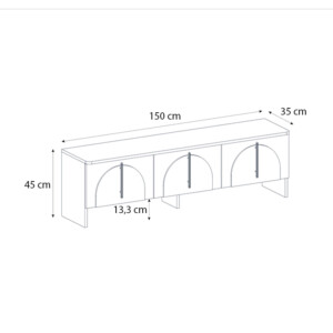 Έπιπλο τηλεόρασης Rebel Megapap χρώμα rota oak - sandstone 150x35x45εκ. - Image 8