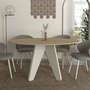 Τραπέζι Rebel Megapap χρώμα rota oak - sandstone 150x90x75εκ. - Image 3