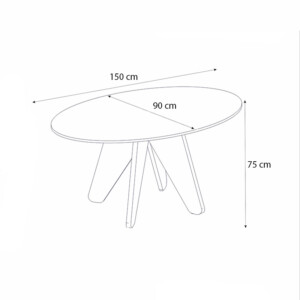 Τραπέζι Rebel Megapap χρώμα rota oak - sandstone 150x90x75εκ. - Image 8