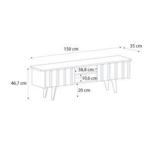 Έπιπλο τηλεόρασης Gemma Megapap χρώμα sepet oak 150x35x46,7εκ. - Image 7