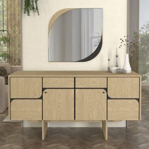 Καθρέπτης τοίχου Lava Μegapap χρώμα rota oak - ανθρακί 70x2,2x70εκ. - Image 3