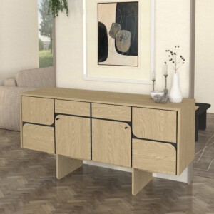 Μπουφές Lava Megapap χρώμα rota oak - ανθρακί 150x44,6x76εκ. - Image 3