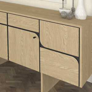 Μπουφές Lava Megapap χρώμα rota oak - ανθρακί 150x44,6x76εκ. - Image 4