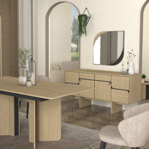 Μπουφές Lava Megapap χρώμα rota oak - ανθρακί 150x44,6x76εκ. - Image 5