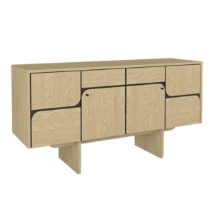 Μπουφές Lava Megapap χρώμα rota oak - ανθρακί 150x44,6x76εκ. - Image 6