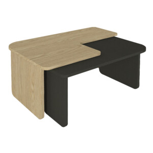 Τραπεζάκι σαλονιού σετ 2τμχ Lava Megapap χρώμα rota oak - ανθρακί 75x48,5x35,6εκ. - Image 6