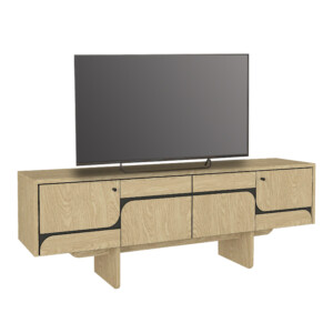 Έπιπλο τηλεόρασης Lava Megapap χρώμα rota oak - ανθρακί 150x35x51,3εκ. - Image 6