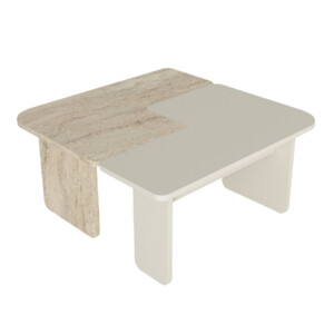 Τραπεζάκι σαλονιού σετ 2τμχ Sevilla Megapap χρώμα sandstone - travertine 75x75x37,4εκ. - Image 5