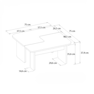 Τραπεζάκι σαλονιού σετ 2τμχ Sevilla Megapap χρώμα sandstone - travertine 75x75x37,4εκ. - Image 9